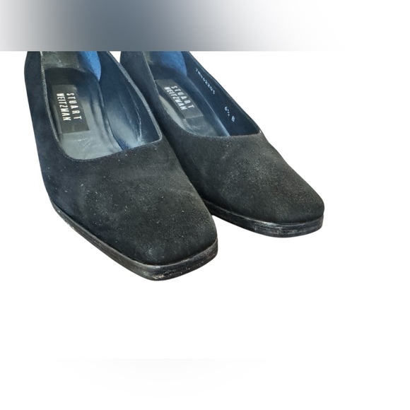 Vintage Stuart Weitzman Black Suede Square Toe Women’s Sz 6.5 B - Picture 11 of 13